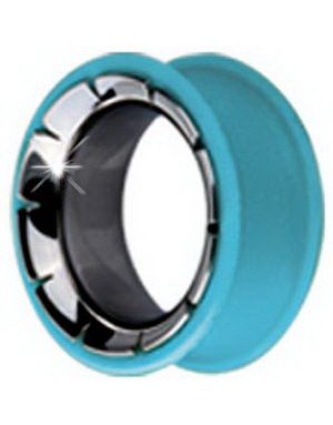 Piercing Tunnel i Silikon med Kirurgisk Stål 316L Mintgrønn Strl 18 mm