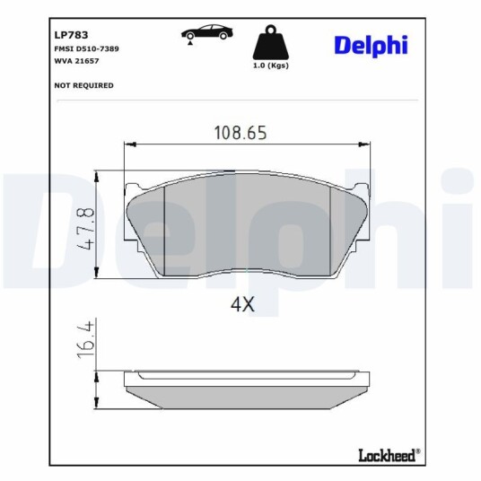 Bremseklosser DELPHI LP783