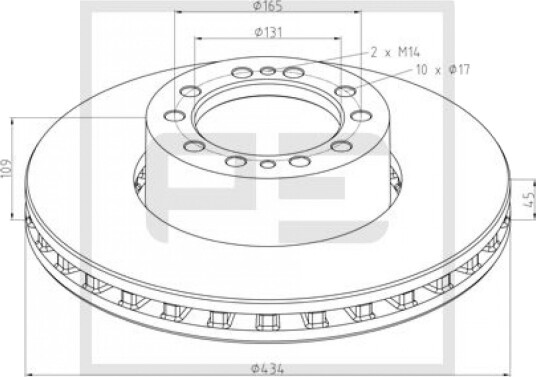Bremseskive PE Automotive 266.004 00A Bremseskive PE Automotive 266.004 00A