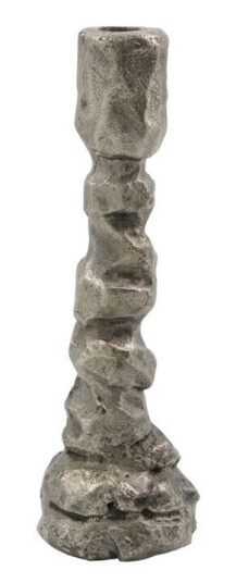 House Doctor Raku lysestake antikksølv 25 cm