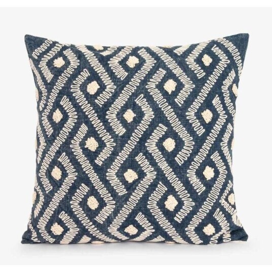 Lama Putetrekk Blå Med Dekor 50x50 Cm - Hyttefeber.No 🇳🇴