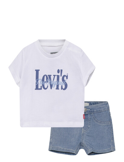 Levi"s Lvb Hd Aop Logo Tee & Short Se White 62