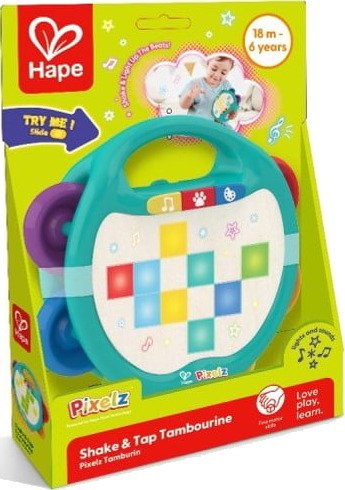 Hape Pixelz Shake & Tap Tambourine Multi/patterned One Size