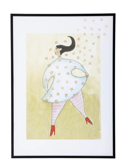 Bloomingville Ajo Illustration W/ Frame - Multi/patterned - 52X72CM Bloomingville Ajo Illustration W/ Frame - Multi/patterned - 52X72CM