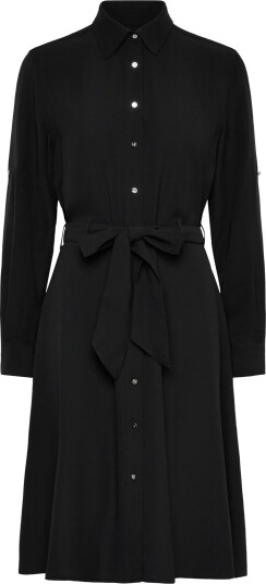 Lauren Ralph Lauren Double-Faced Georgette Shirtdress - Black - 38 Lauren Ralph Lauren Double-Faced Georgette Shirtdress - Black - 38