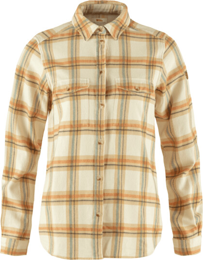 Fjellreven Women's Övik Heavy Flannel Shirt XL , Chalk White-Dune Beige