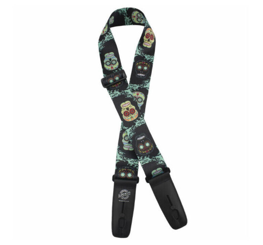 D'Andrea Lock-It Strap 2" Plush Poly Sugar Skulls