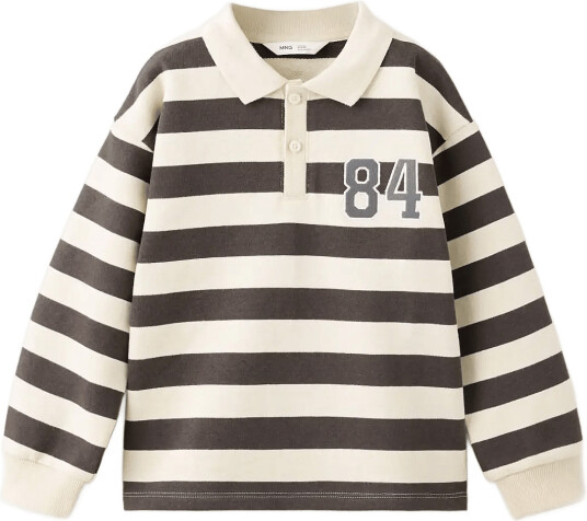 Mango Striped Polo Sweatshirt Brown 98