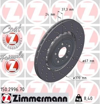 ZIMMERMANN 150.2996.70 Bremseskive