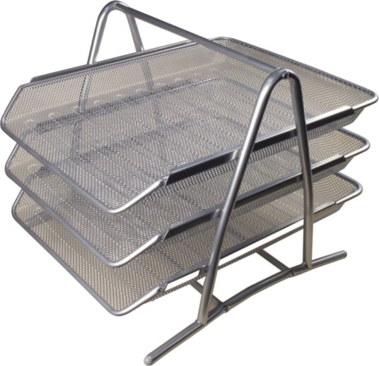Brevkorg metall, 3 fack, silver Brevkorg metall, 3 fack, silver