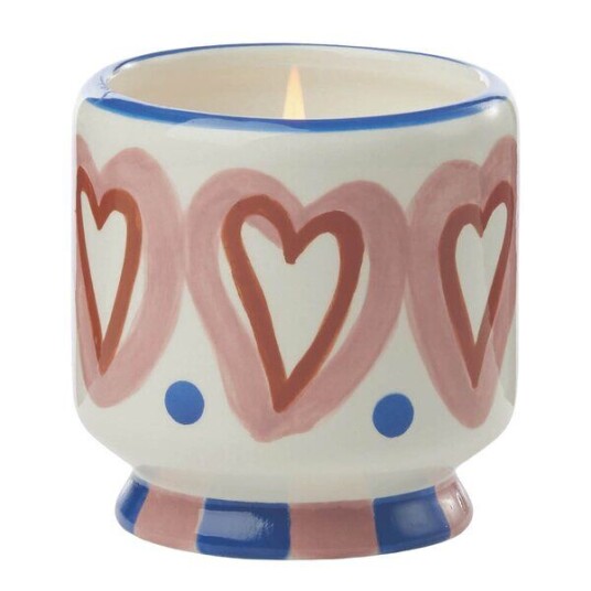 Paddywax   Adopo duftlys roeswood vanilla Hearts rosa