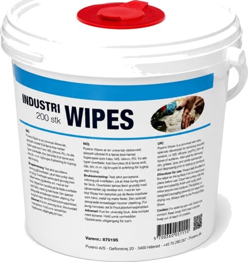 Pureno Industriwipes for Fugemasse Avfetting og Rengjøring   200 stk