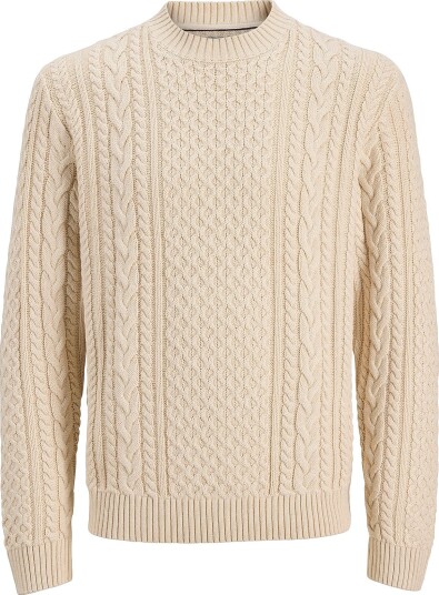 Jack & Jones Junior Genser Jprblucallum Cable Knit Crew Neck J Hvit