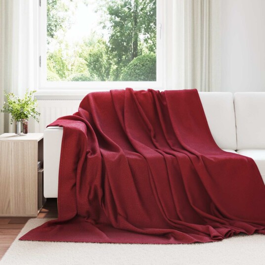 vidaXL Kastepledd 6 pcs Bordeaux Rød 270 x 240 cm Fleece