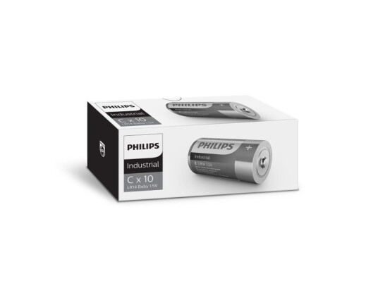 Philips Industrial Alkaline C Batterier 10-Pak