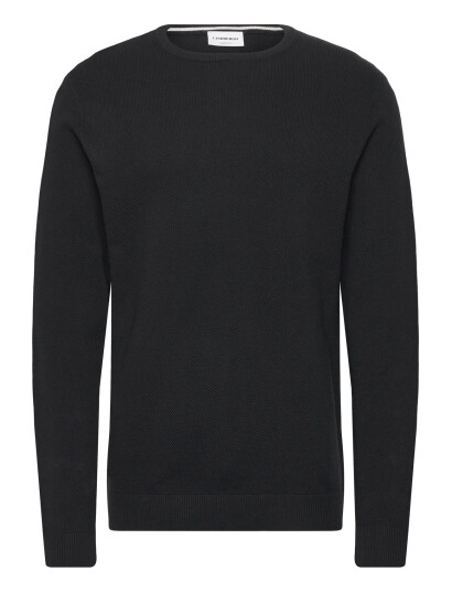 Lindbergh Structure O-Neck Knit - Black - S