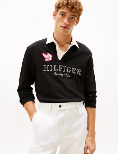 Tommy Hilfiger Ls Athleisure Rugby Polo Black XL Tommy Hilfiger Ls Athleisure Rugby Polo Black XL