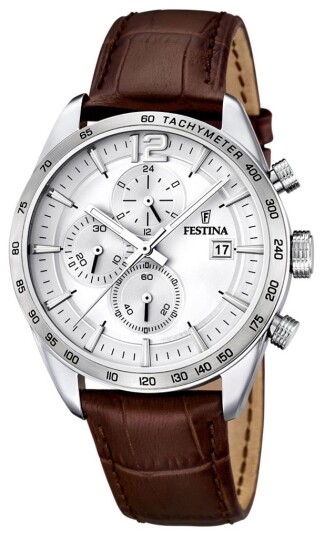 Festina Herreklokke F16760 1 Sport Sølvfarget/Lær Ø44 mm Festina Herreklokke F16760 1 Sport Sølvfarget/Lær Ø44 mm