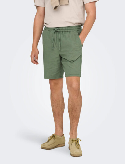 ONLY & SONS Onslinus 0007 Cot Lin Shorts Noos - Green - XS