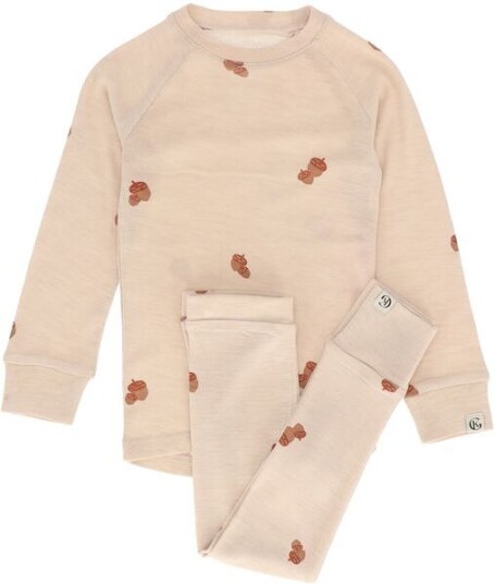 Gullkorn Idde sett i ull/viskose til barn Beige P