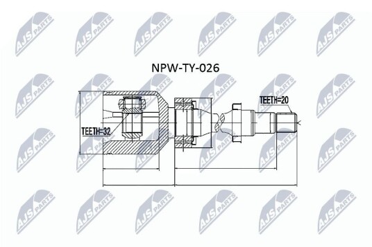 Nty Drivknute drivaksel NTY NPW TY 026