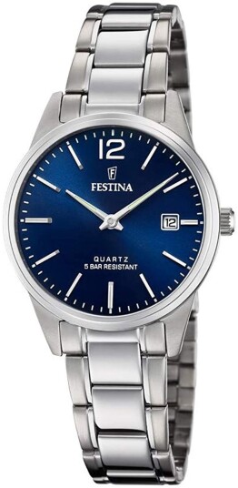 Festina Dameklokke F20509 3 Blå/Stål Ø31 mm Festina Dameklokke F20509 3 Blå/Stål Ø31 mm