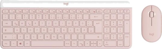 Logitech Slim Wireless Combo MK470 Tastatur & Mussett Tysk Rosa
