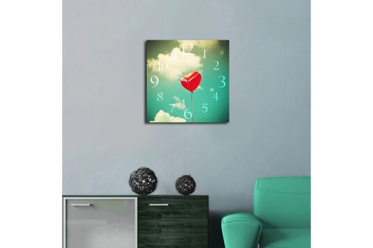 Dekorativ MDF Veggklokke 40x40 cm Flerfarget