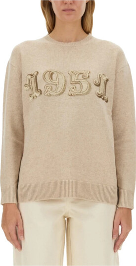 Max Mara Dame Strikkevarer Beige M,