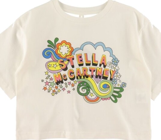 Stella McCartney Kids T skjorte Beskåret Hvit m. Trykk Stella McCartney Kids 6 år 116 T skjorte