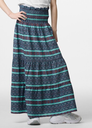 Seaside Miami Long Skirt Jr Blue Multi Flower 140 Skjørt