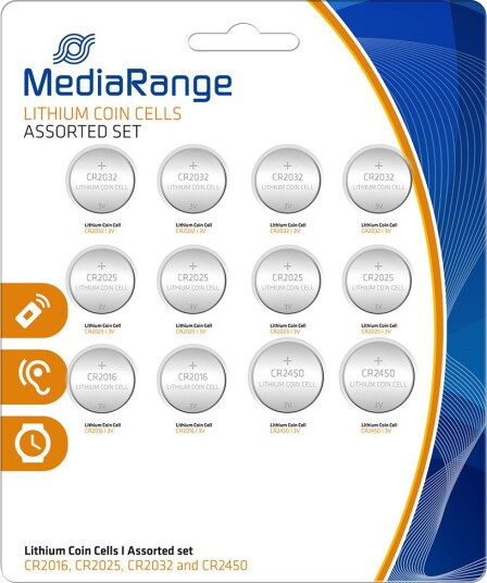 MediaRange CR-knappecellebatterier CR2016/25/32/2450 - 3V, Litium - 12 stk
