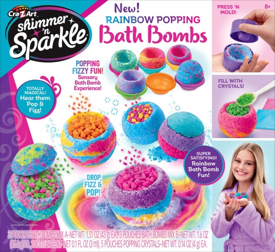 SHIMMER N SPARKLE RAINBOW POPPING BATH BOMBS 17345 SHIMMER N SPARKLE RAINBOW POPPING BATH BOMBS 17345