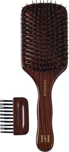 Fan Palm Boar& Nylon Hairbrush Brown ONE SIZE Fan Palm Boar& Nylon Hairbrush Brown ONE SIZE