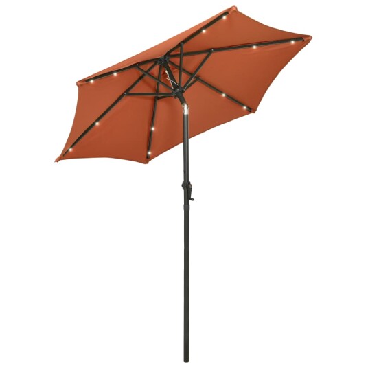 vidaXL Parasoll med LED-lys terrakotta 200x211 cm aluminium