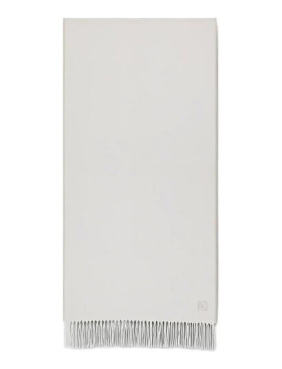 Calvin Klein Emblem 2-Tone Fringe Mw Scarf - White - ONE SIZE Calvin Klein Emblem 2-Tone Fringe Mw Scarf - White - ONE SIZE