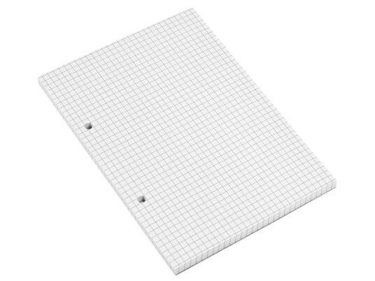 Standardblok A5 hvid kvadreret toplimet 60g m/2 huller 5 stk.