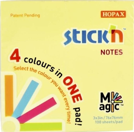 Blok Bnt Magic Notes Assorteret 76 X76mm 12 Stk.