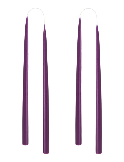 Kunstindustrien Hand Dipped Candles, 4 Pack - Purple - ONE SIZE
