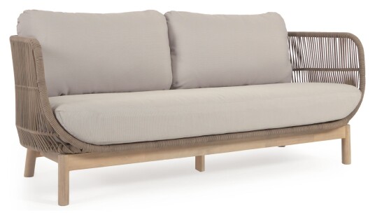 Kave Home Catalina 3-pers. Loungesofa m. Beige rep, Acacietre 1744288-05-0 1692332-01-0 Kave Home Catalina 3-pers. Loungesofa m. Beige rep, Acacietre 1744288-05-0 1692332-01-0