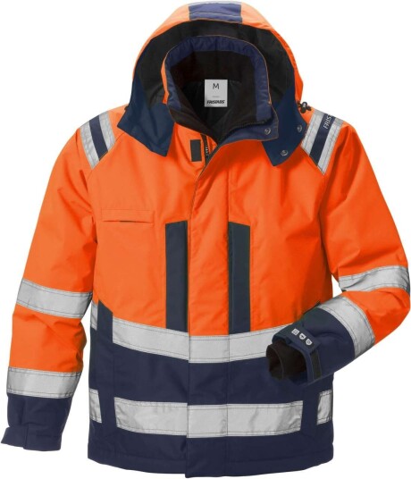Fristads Airtech® 4035 Vinterjakke Hi-Vis Klass 3 Oransje/marinblå XL Fristads Airtech® 4035 Vinterjakke Hi-Vis Klass 3 Oransje/marinblå XL
