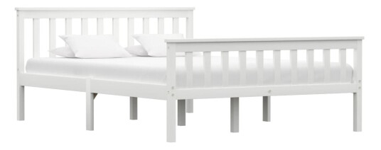 vidaXL Sengeramme hvit heltre furu 140x200 cm