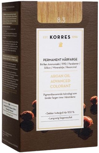 Korres Argan Oil Advanced Colorant 8.3 Golden/honey Light Blonde
