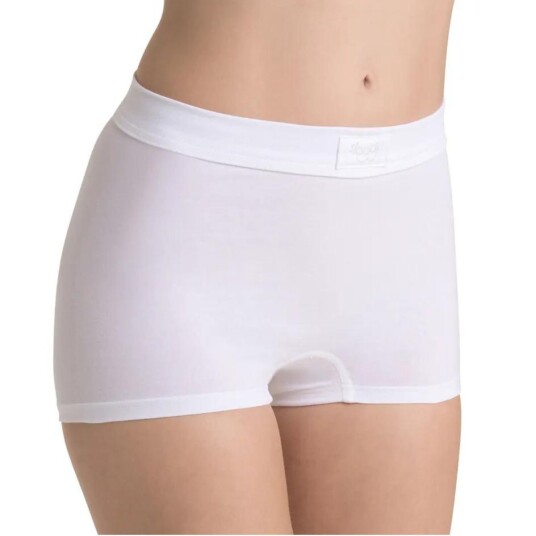 Sloggi Truserødoublå Comfort Shorts Hvit bomull 40 Dame