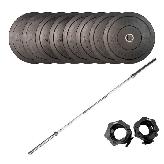 SQ&SN OL Vægtstangssæt 120 kg Sort