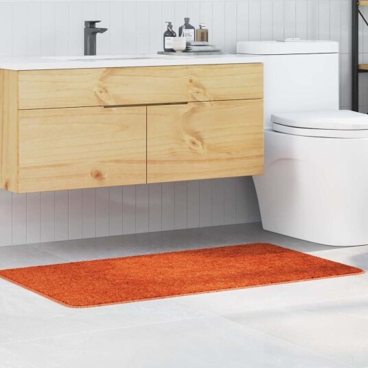 Badematte Rektangulær Oransje 70x120 cm Polypropylen Sklisikker