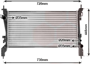 VAN WEZEL 17002380 Radiator, motorkjøling