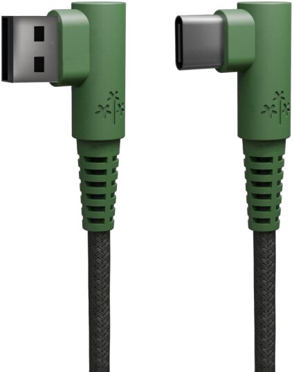 Hune Hiedra-Kabel 90° Flettet Usb A Til Type C 1,2 M Forest Green