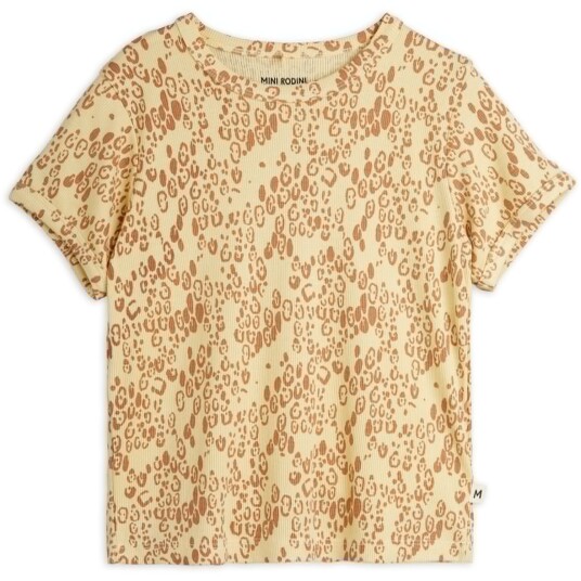 Mini Rodini Beige Mini Leopard AOP Ss Tee 128-134