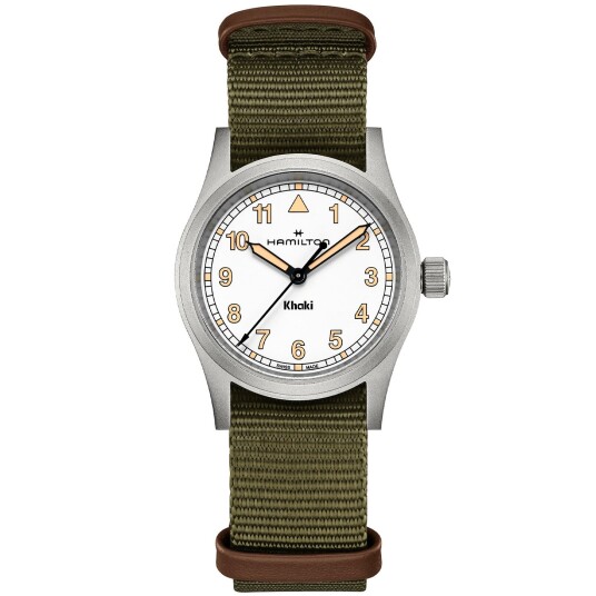 Hamilton Dameklokke H69301910 Khaki Field Hvit/Tekstil Ø33 mm